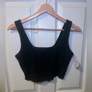 Offline by Aerie Black Ribbed Women's Tank Top Size Small